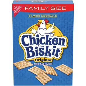 Chicken in a Biskit Original Baked Snack Crackers, Lunch Snacks, Family Size, 12 oz