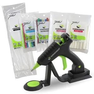 Surebonder Ultimate Creators Kit, Cordless Detail Tip Mini Hot Glue Gun with Fabric, Color, Glitter, Jewelry, and All Purpose Hot Glue Sticks
