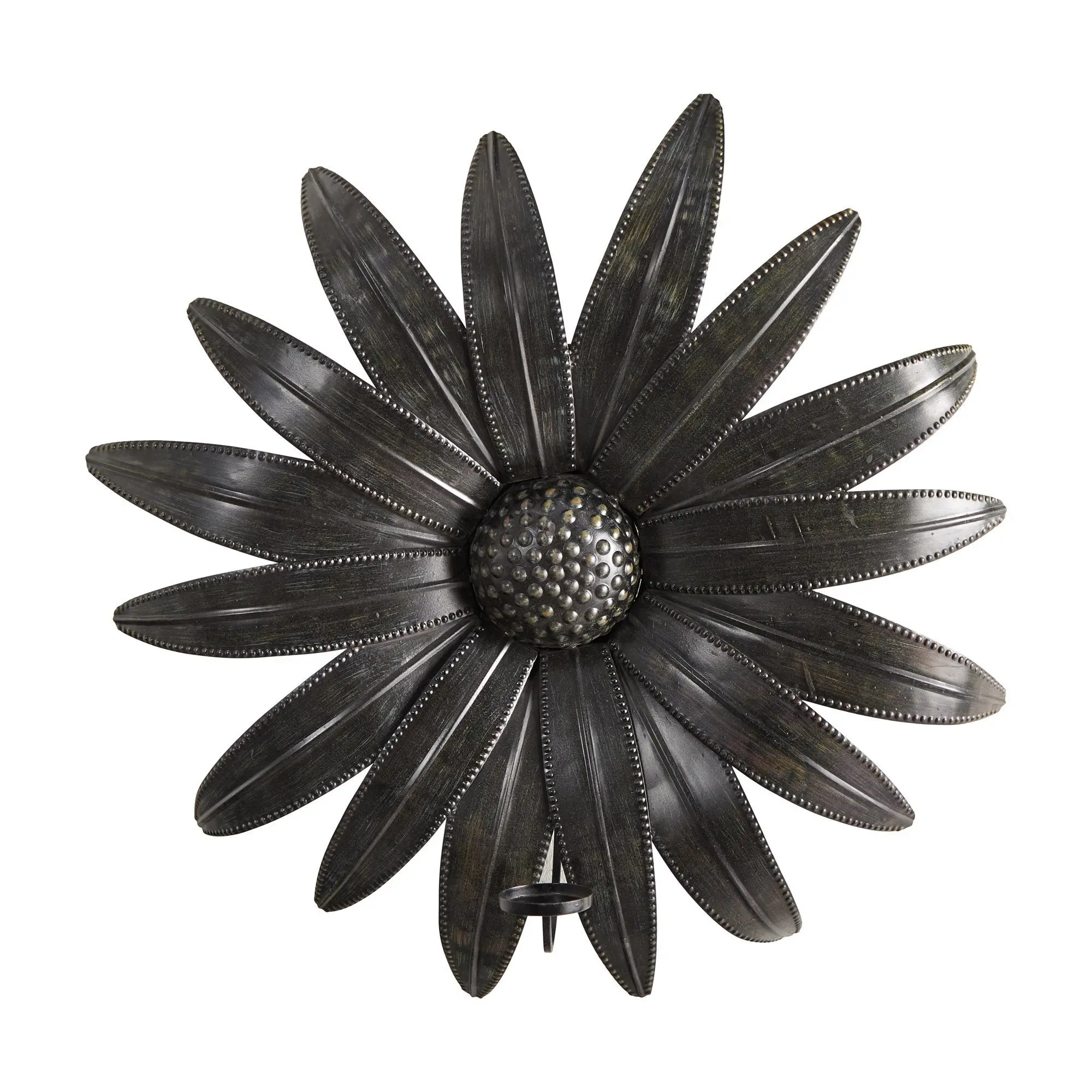 30" x 30" Brushed Metal Daisy Shape Sconce Candle Holder - Nature-Inspired Interior Decor with Flower Detail, Home Supply Wall Art Accessory, Candle Holder Set, Home Decoration