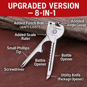 2 PC 8 In 1 Screwdriver Keychain , Multifunctional Rustproof Portable Carabiner Bottle Opener Keychain For Outdoor Camping Hiking, Camping Gadgets 2024, Camping Essentials, Christmas Gift