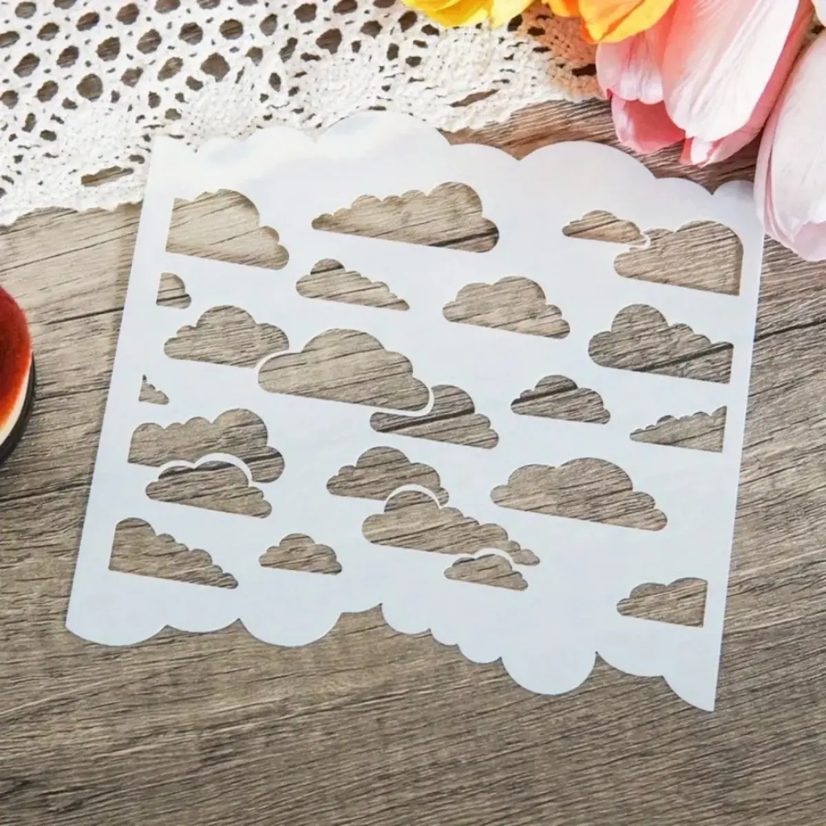 Reusable Cloud Template for Painting, Multifunctional DIY Craft Stencil, Album Making, Wall Art, Furniture Decoration, Floor Design, Art Craft Supplies, Artist Supplies