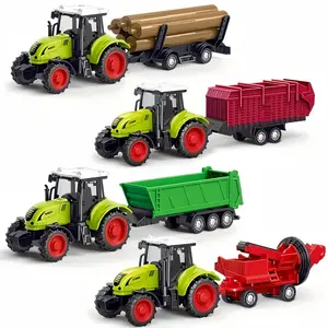 Realistic Farm Tractor Toy, Inertia Power, Manual Operation, Durable Abs Material, Perfect Gift for Kids Halloween Christmas Birthday Party