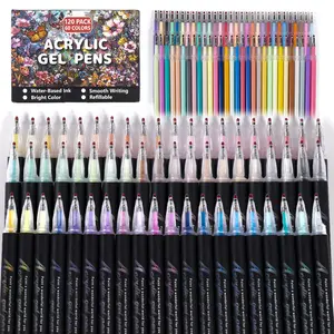 3D Acrylic Gel Pens, 60 Colors Neutral Ink with 1mm Bullet Tip, Ideal for Paper, Rock Painting, Glass, Wood, Fabric, Cards, DIY Art Crafts