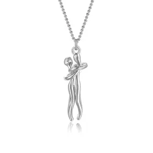 Couples Hugging Pendant Necklace for Women Men Affectionate Hug Necklace Fashion Jewelry Gift