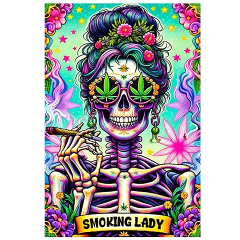 Full Drill Round Dot Acrylic Diamond Art Skull Skeleton Kit, 12x16 in Easy-to-Use DIY Handicrafts for Adults Beginners, Creative Hobby Halloween Mosaic Gem Wall Decor