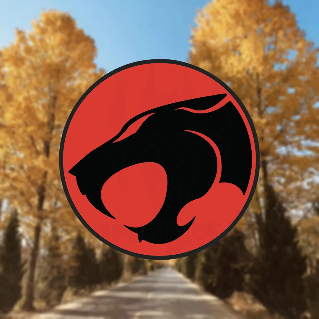 Thunder Cat Classic Logo Sticker, Windshield Sticker, Car Decals, Decal for Cars, Car Window Decal, Car Vehicle Decoration - Made of stainless steel, self-adhesive, irregularly shaped, single use, suitable for plastic surfaces, with red and black designs