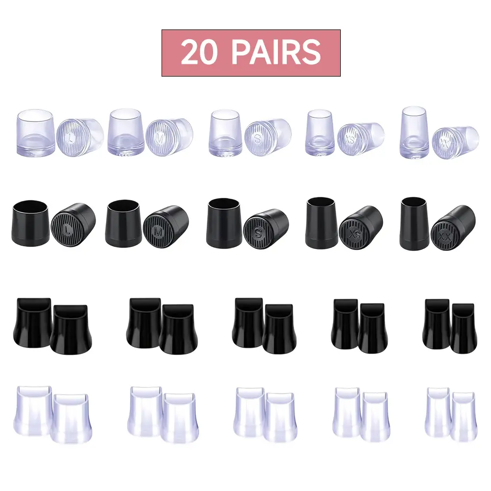 Heel Caps for High Heels, 5 Sizes High Heel Replacement Tips, Non-Slip Stiletto Heel Protectors, Heel Covers for Outdoor Weddings Grass & Uneven Surfaces, Noise Reducing Shoe Repair Kit