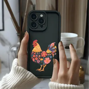 Phone Case: Flowers And Chicken Pattern Phone Case Sky Eye Ladder for iPhone 17 E Air Pro ProMax iPhone16 15 14 Plus 13 12 Mini 11 X XS XR