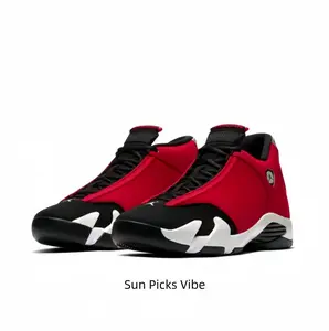 Retro Red High Top Basketball Sneakers Men - Black Accent Street Style Shoes Comfortable Performance Athletic Footwear Trendy