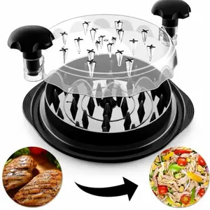 Chicken Shredder Large Chicken Breast Shredder Tool Twist with Brush&Fork, Visible Meat Shredder Machine, Strong Anti-Slip Strip, Ergonomic Handle, BPA Free, Suitable for Pork Beef Chicken