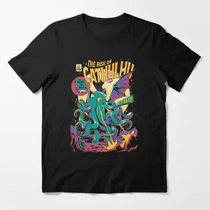 The Rise of Cathulhu Essential Graphic Tee T-shirt - Unisex Streetwear Sport Style, Vintage Baseball Shirt, Gift for Women, Gift for  Men