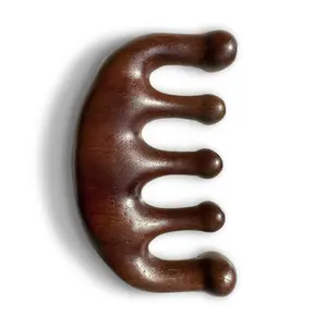 Handmade 100% Natural Green Sandalwood Wide Tooth Combs - Wood Massage Comb & Sandalwood Comb for Luxurious Hair Care