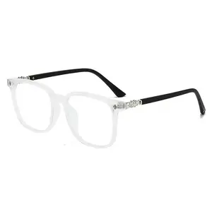 Lyrasses White Square Glasses | Anti-Blue Light & Anti-Eye Strain Unisex Fashion Frames | Trendy Daily Accessory | Ideal for Gifting
