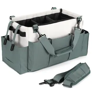 Large cleaning box with handle storage bag wearable cleaning box bag cleaning tote bag with shoulder and waist straps multiple compartments storage bag