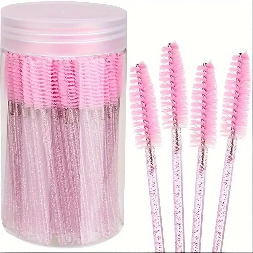 Disposable Eyelash Brush with Container, 40pcs/box Mascara Wands for Travel Eyelash Makeup, Portable Makeup Tools, Spoolie Accessories for Eyelash Extensions, Cosmetic Accessory, Makeup Brushes, Eyelash Tools, Cosmetics Makeup Tools