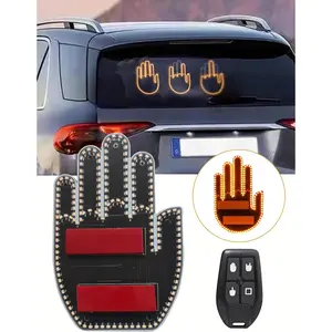 LED Finger Light for Cars with Remote Control Hand Gesture Light for Road Rage Fun Accessories with 3 Modes Ideal Gift for Drivers