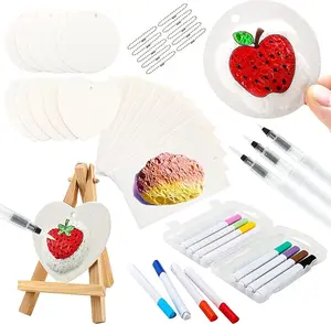 Magic 3D Foam Texture Painting Kit, Magic Puffy Paint Art Sponge Kits for DIY with  pearl chain *10 and 12 color marker