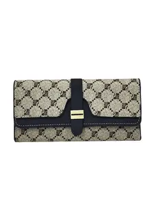 Long PU Leather Wallet with Print Patchwork, Simple Handheld Multifunctional Compartment Wallet, Stylish and Practical Accessory