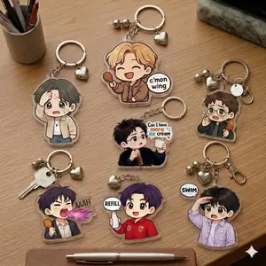 Cute Chibi Come On Wing Acrylic Keychain, AAAH Swim Keychain