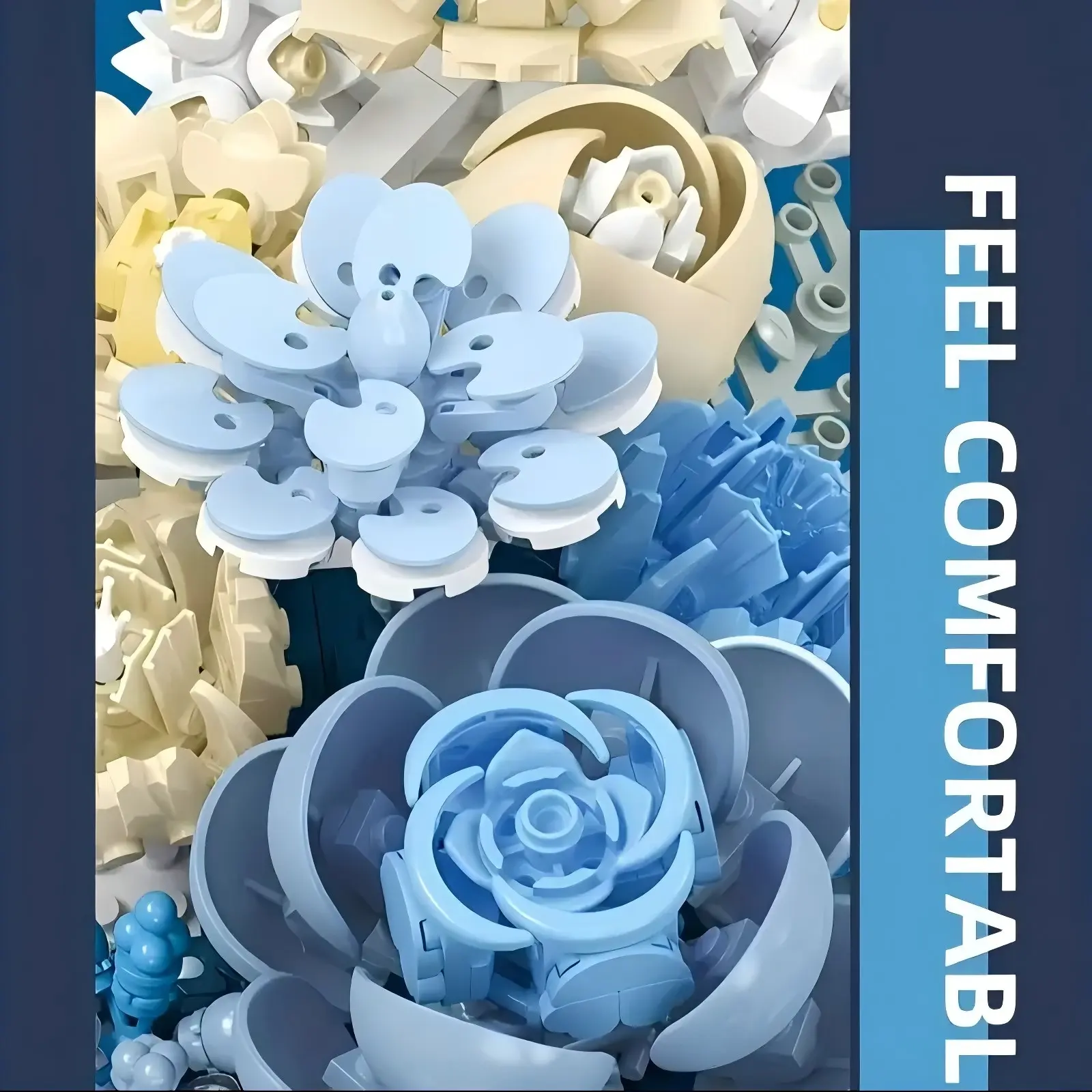 Blue Moon Flower Adult Building Block Set, Building Blocks Model