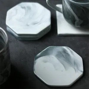Grey White Marble Coaster