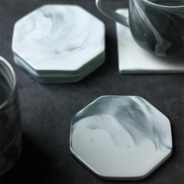 Grey White Marble Coaster