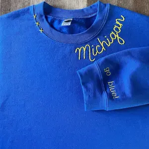 Custom Hand Embroidered State / College / Game Day / Name Sweatshirts. Customize your own Sweatshirt