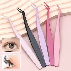 5-Piece Multi-Color Craft Tweezers Set, Stainless Steel Precision Tools for Nail Art, Stickers, DIY Crafts, Non-Electric, No Scent