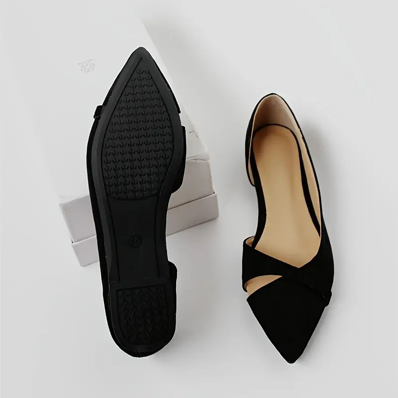 Women's Side Cut-out Flat Shoes, Elegant Pointed Toe Slip On Shoes, Comfy All-Match Commuter Flats