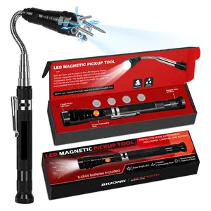 Super Bright LED Magnetic Pickup Tool with Extendable Neck | The Perfect Christmas Gift for Dad and Husband | Cool Gadgets for Men Adjustable Flashlight High Power Flashlights flashlights