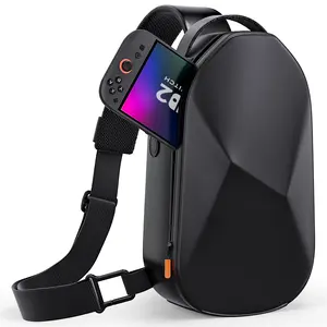 COOWPS Sling Bag for Nintendo Switch 2/Steam Deck/ROG Ally/PS Portal, Large Space Crossbody Bag with EVA Hard Shell, Full Protection Travel Case for Switch 2 Console Pro Controller Accessories