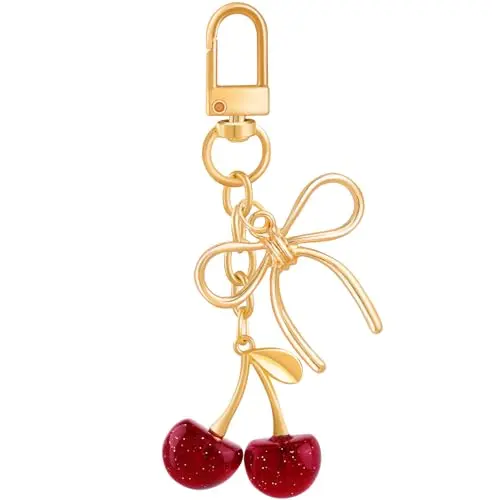 A18 1pcs Bow Cherry Charm (Red)