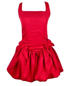 Flowers By Zoe Red Satin Bubble Dress