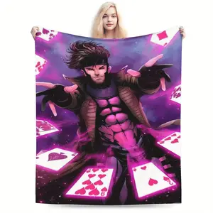 Gambit Playing Card, Soft Flannel Fleece Blanket, Warm and Comfortable Living Room Blanket, Office Blanket, Sofa Decoration, Four Seasons Travel Blanket, Multi-purpose Gift Blanket - Home Decoration Accessorie 110