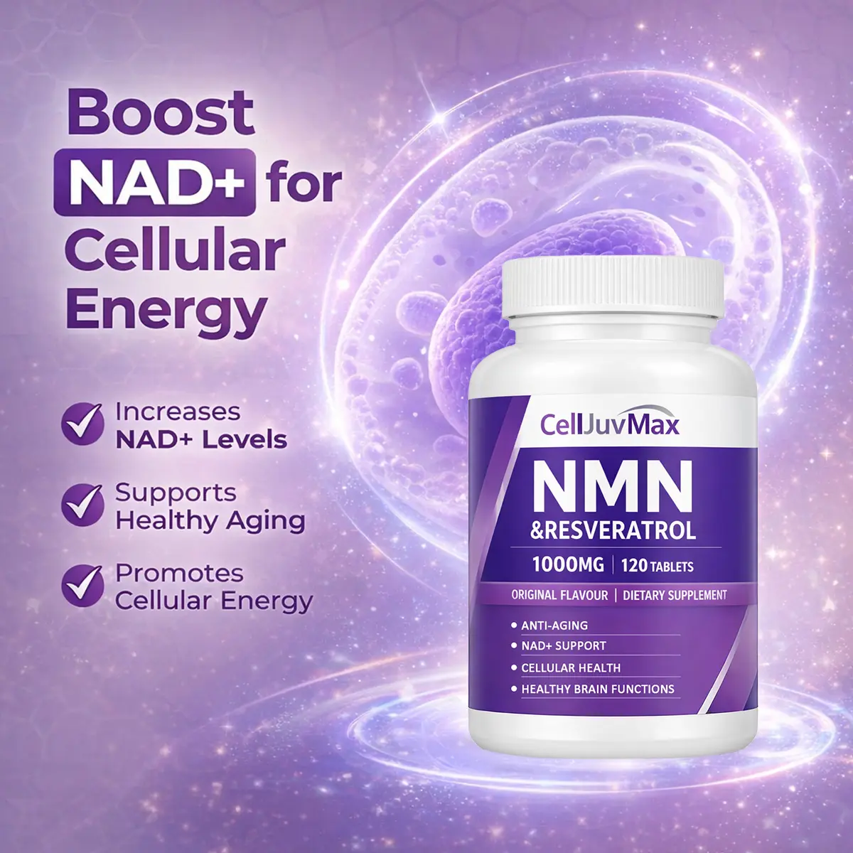 NMN 1000mg 10-in-1 Advanced Formula 500mg Pure NMN with Vitamin C, Resveratrol, CoQ10, TMG, Quercetin & Glutathione Zero Fillers Daily Supplement - TikTok Shop NMN 1000mg 10-in-1 Advanced Formula 500mg Pure NMN with Vitamin C, Resveratrol, CoQ10, TMG, Quercetin & Glutathione Zero Fillers Daily Supplement - TikTok Shop