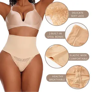 Tummy Control Thong Shapewear for Women High Waist Shaping Underwear Seamless Body Shaper Panties Girdle Womens Thong Shapewear Mid to High Waisted Shaper Thong WN00 High Waist Shaping Pants Plus Size Lace Seamless Waist Shaper
