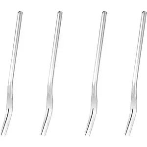 Stainless Steel Dessert Forks Silver Appetizer Cake Fruit Forks Set Cocktail Salad Pastry Forks for Home Party Kitchen 5.1 Inches 4 Pieces