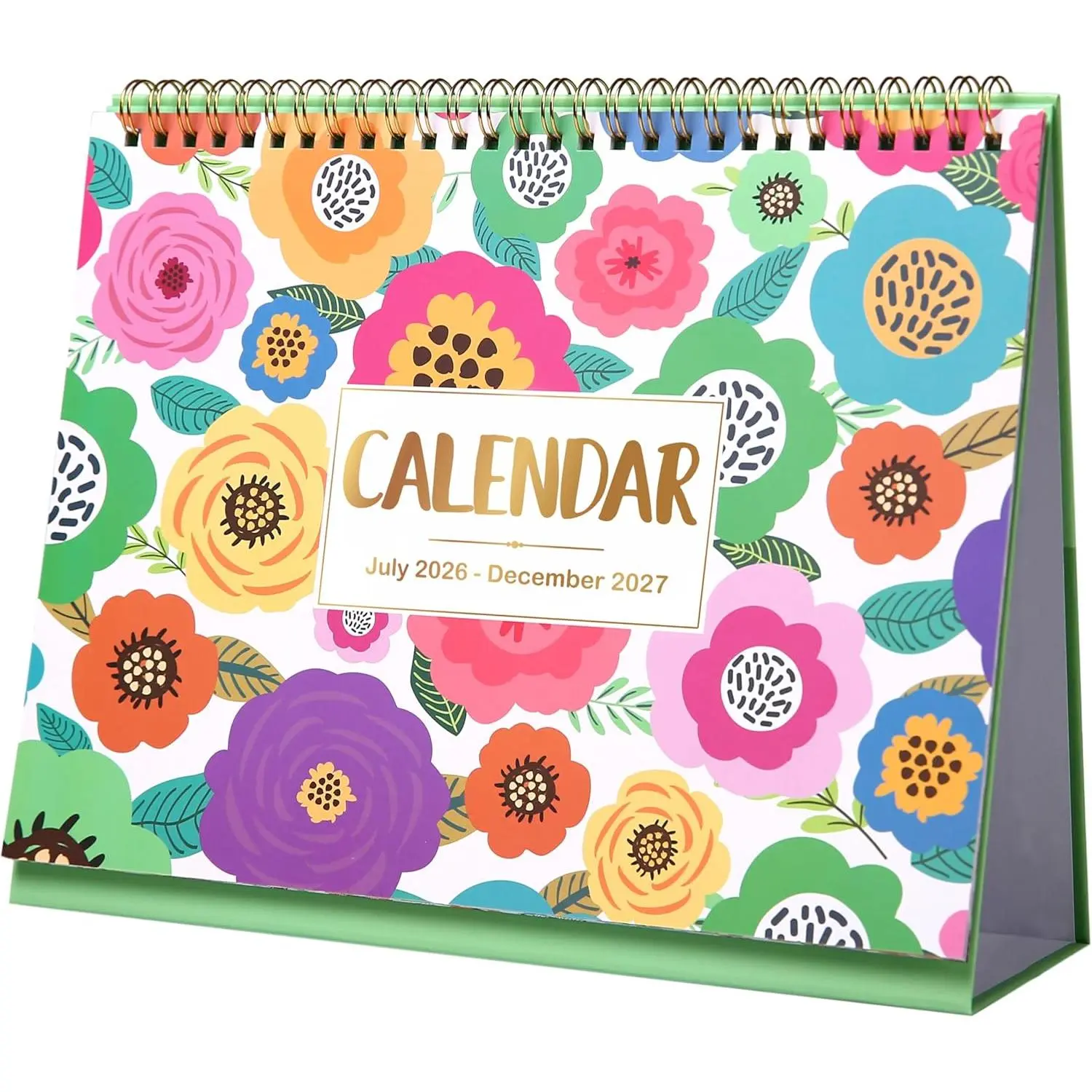 2026-2027 Desk Calendar - Desk Calendar 2026-2027, JUL 2026 - DEC 2027, 9.8" x 8.3", Desk Top Calendar with 18 Months Memoranda Pages, Standing Flip Desk Calendar with Thick Paper - Colorful Floral