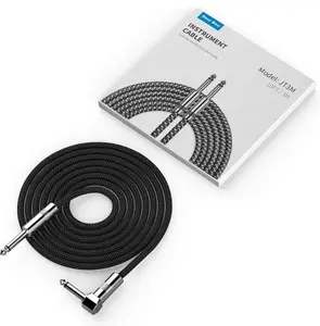 New bee Guitar Cable 10ft Electric Instrument Cord foo Pro Audio (Right Angle to Straight, Black)