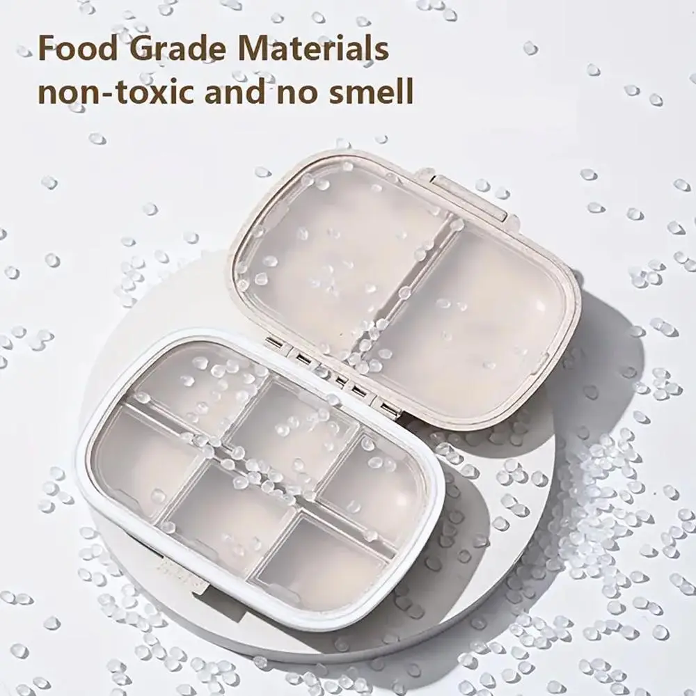 Portable 8-compartment Pill Box, 1 Count Pill Container with Removable Lid & Lock, Household Pill Organizer, Dustproof Medicine Organizer, Vitamin Dispenser for Daily Medicines, Supplements, Vitamins and Fish Oils