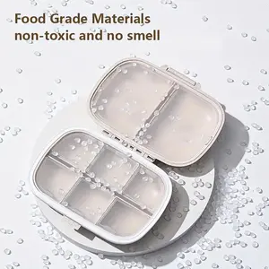 Portable 8-compartment Pill Box, 1 Count Pill Container with Removable Lid & Lock, Household Pill Organizer, Dustproof Medicine Organizer for Daily Medicines, Supplements, Vitamins and Fish Oils