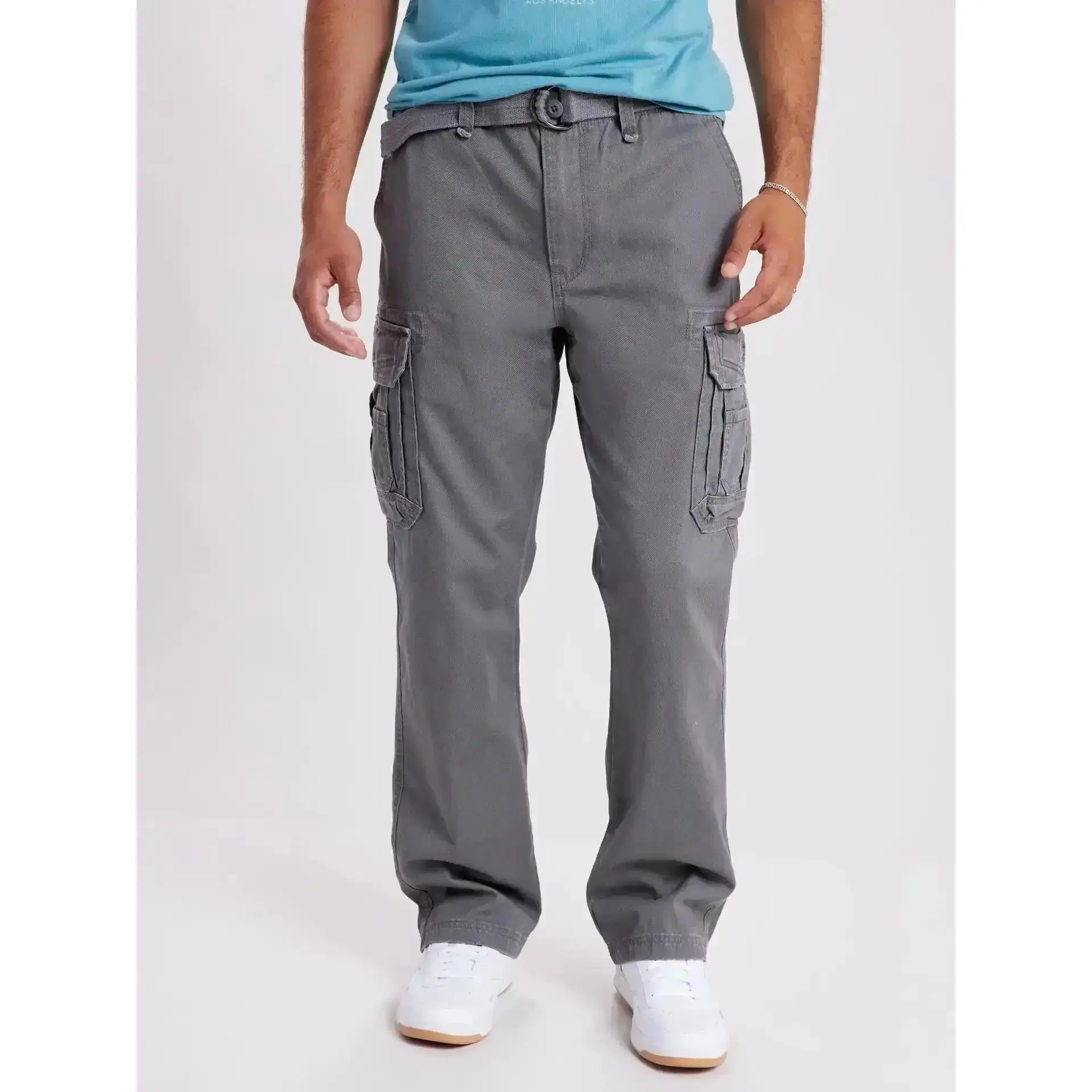 Survivor Cargo Pants for Men's Relaxed – Cotton Twill Vintage Wash Utility Workwear Trousers with Belt, Multi-Pocket Everyday Streetwear, RelaxedStyle, AllDayComfort, EverydayLook, NewCollection, CasualStyle regular fit