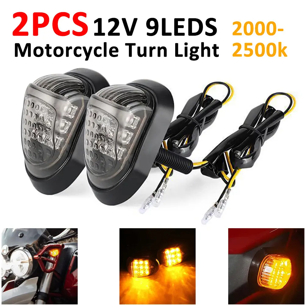 SJPACK 2x LED Turn Signal Indicator Amber Light Blinker Flush Mount Motorcycle Universa