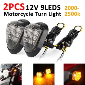 SJPACK 2x LED Turn Signal Indicator Amber Light Blinker Flush Mount Motorcycle Universa