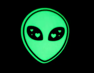 Holographic Glow-in-the-Dark Cute Alien Sticker 3x3 Inches for Laptops Journals and Flat Surfaces Perfect for Students Artists and Unique Decorations