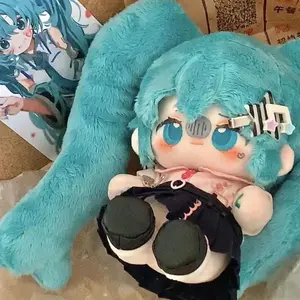 20cm Miku Anime Figure Plush Toys New Style Diy Change Clothes Kawaii Plushine Soft Stuffed Decor Colelction Girl Kids Toy Gifts
