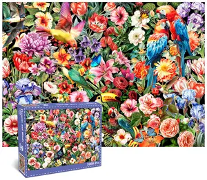 HUADADA-Jigsaw Puzzles for Adults 1000 Piece Jigsaw Puzzles for Adults Educational Game Challenge Toy 1000 Pieces Puzzles for Adults Kids.Educational Games Home Decoration.Theme: Flowers and Birds