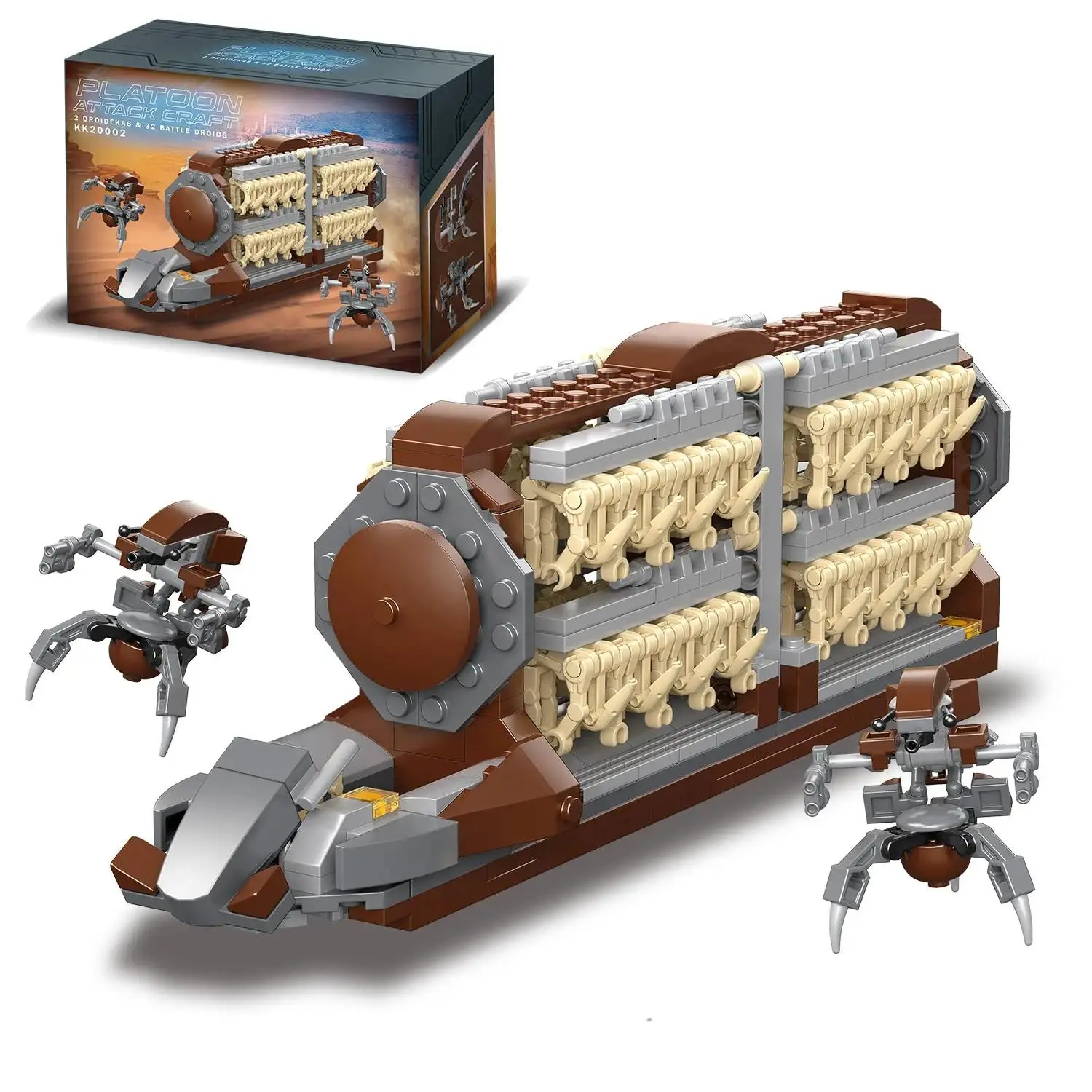 522PCS Space War Transport Vehicle Building Blocks Set Diy Building Model Alien War Soldier Car Model Bricks Desktop Decoration Toys Kids Holiday Gifts Building Block Sets