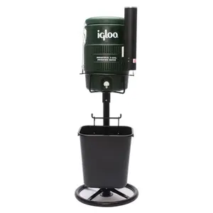 212 MAIN Tidi-Cooler Stand & Basket - Green Portable Cooler with Lightweight Rust-Aluminum Build, Keyed Lock, Wide Base for Sports, Outdoor Tennis Activities