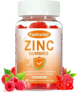 Zinc Gummies for Women Immune & Skin, 60 Count Vegan Chewable Zinc Supplement Gummies for Adults & Kids with B6, D3, B12, Raspberry Flavor Vitamins, Sugar Free